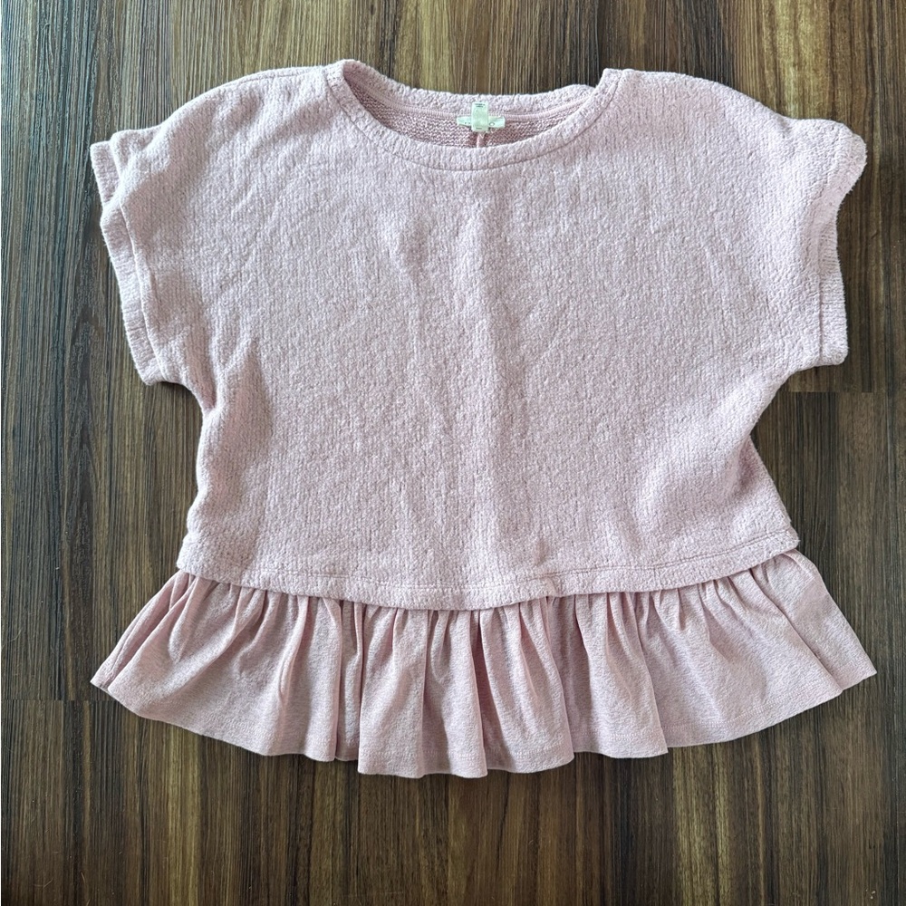 Pilcro Pink Cozy Coquette Ruffle Finish Sweater Pullover Top Cottagecore Boho M